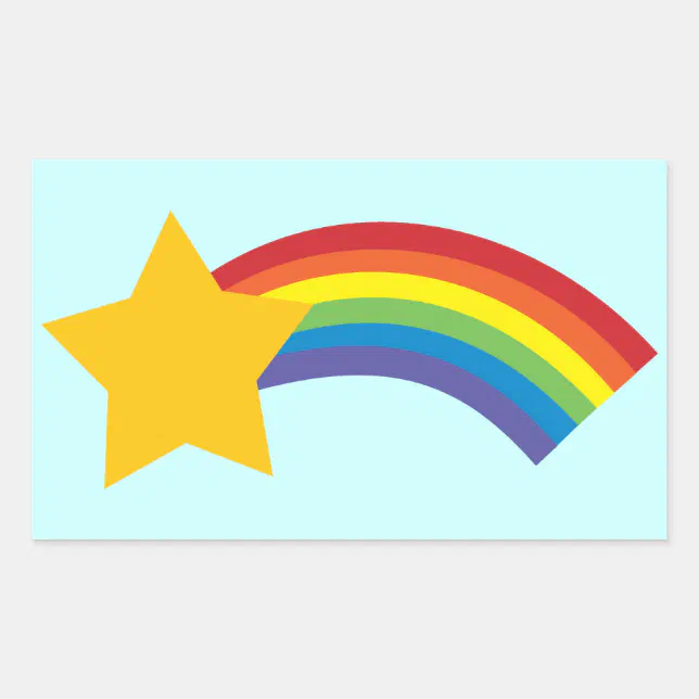 80's Retro Pop Rainbow Shooting Star Stickers | Zazzle