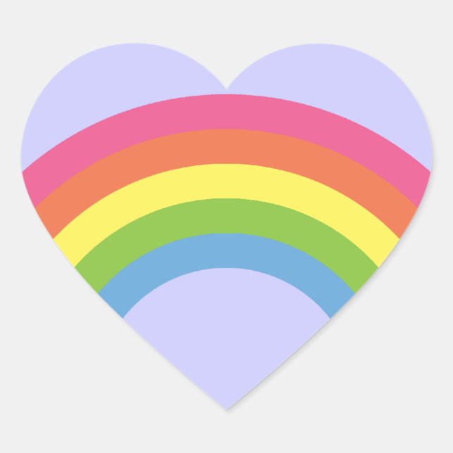 80's Retro Rainbow Heart Stickers (Front)