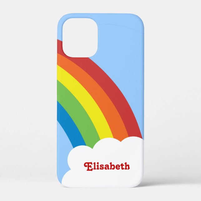 80's Retro Rainbow Personalized iPhone 4/4S Case (Back)