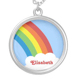 80's Retro Rainbow Personalized Necklace