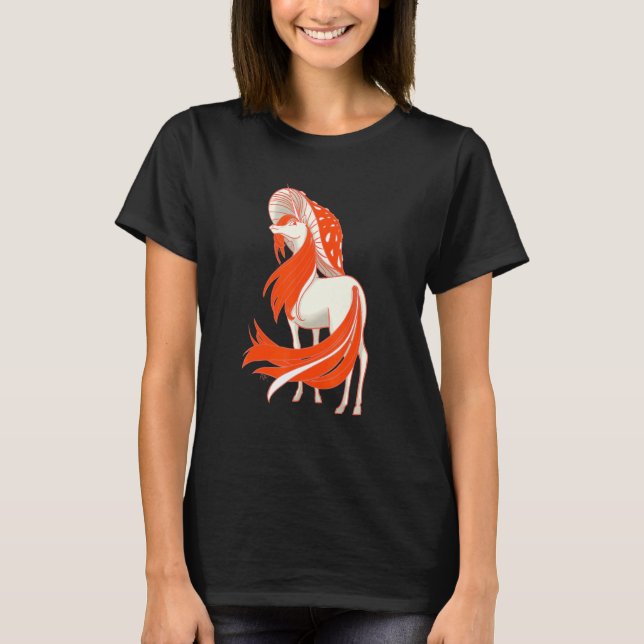 80s Retro Red Spotted Mushroom Unicorn Fantasy Cre T-Shirt (Front)