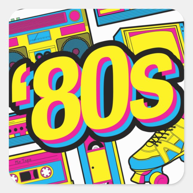  80s Retro Sticker Sheet – Vintage Throwback Vibes (Front)