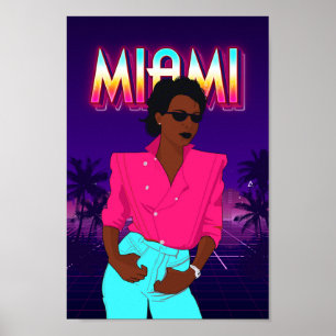 80s retro style Miami Poster