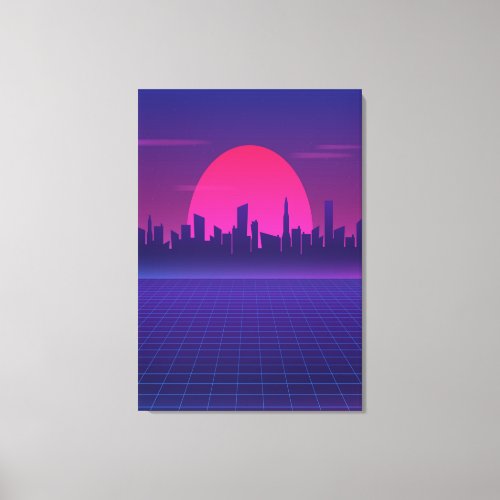 80s Retro Sun  Canvas Print