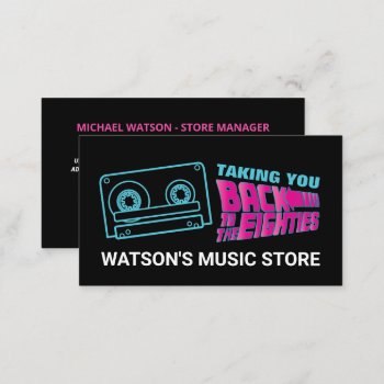 80's Retro Tape  Music Store Business Card by TheBusinessCardStore at Zazzle