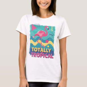 80s Retro Tropical  Flamingo T-Shirt