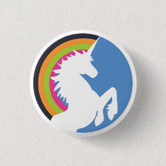 80's Retro Unicorn and Rainbow Button