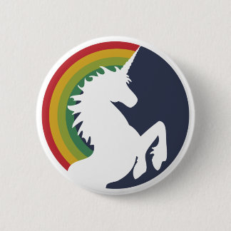 80's Retro Unicorn and Rainbow Button