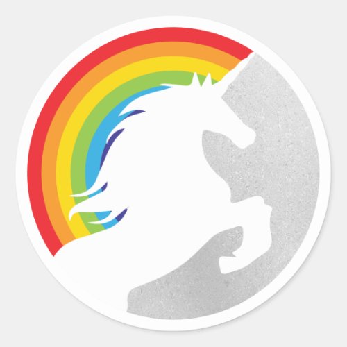 80s Retro Unicorn and Rainbow Redux 2022 Classic Round Sticker