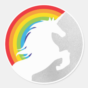 80's Retro Unicorn and Rainbow Redux 2022 Classic Round Sticker