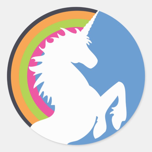 80's Retro Unicorn and Rainbow Stickers (Front)