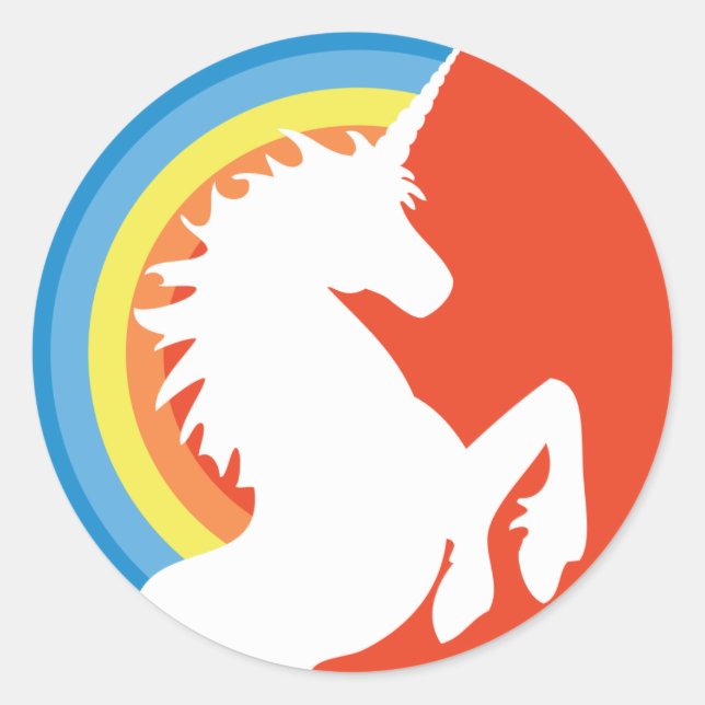 80's Retro Unicorn and Rainbow Stickers (Front)