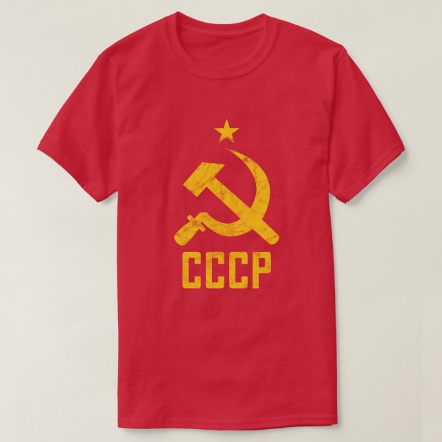 80's Retro USSR CCCP Soviet Union Redux Distressed T-Shirt (Design Front)