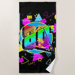 80'S RETRO VINTAGE OLD SCHOOL STYLE BEACH TOWEL