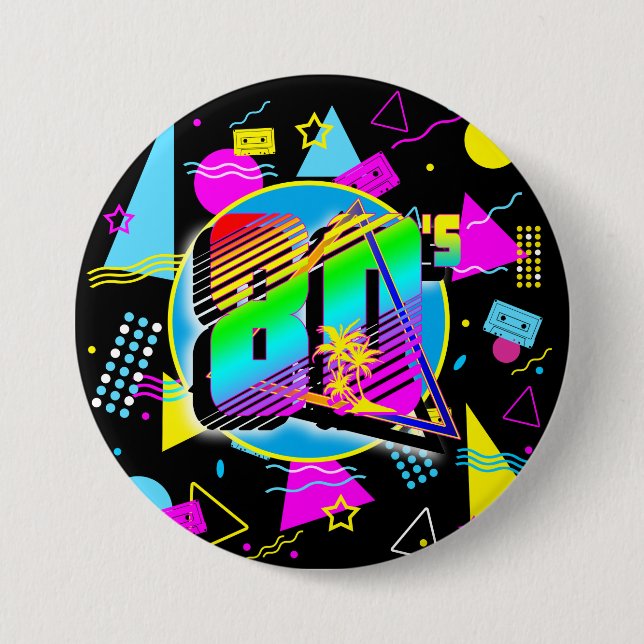 80'S RETRO VINTAGE OLD SCHOOL STYLE BUTTON (Front)