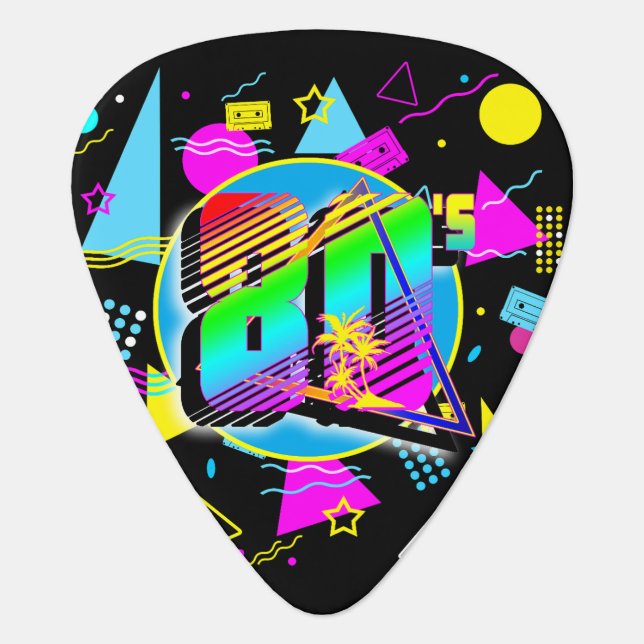 80'S RETRO VINTAGE OLD SCHOOL STYLE GUITAR PICK (Front)