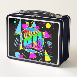80'S RETRO VINTAGE OLD SCHOOL STYLE METAL LUNCH BOX