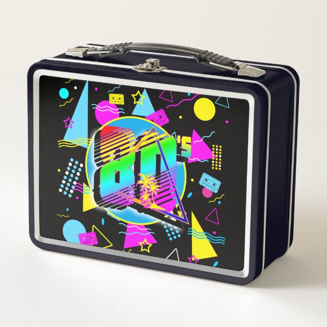 80'S RETRO VINTAGE OLD SCHOOL STYLE METAL LUNCH BOX (Front)