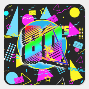 80'S RETRO VINTAGE OLD SCHOOL STYLE SQUARE STICKER