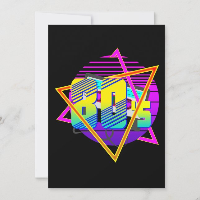 80's Retro Vintage Sunset  Invitation (Front)