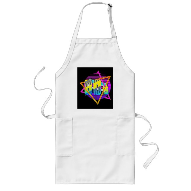 80's Retro Vintage Sunset  Long Apron (Front)