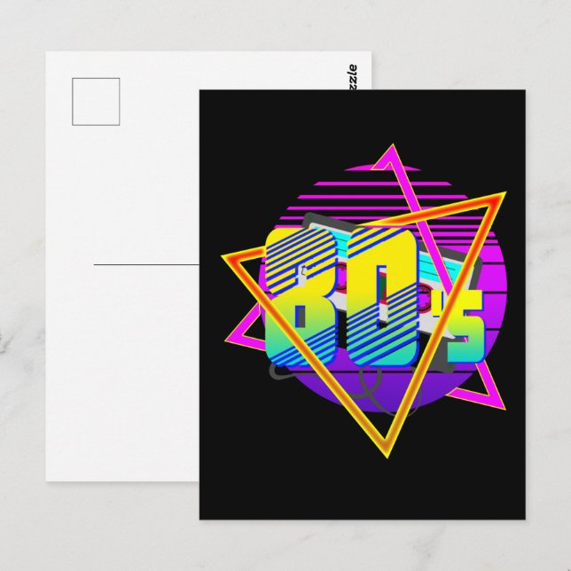 80's Retro Vintage Sunset T-Shirt Postcard (Front/Back)