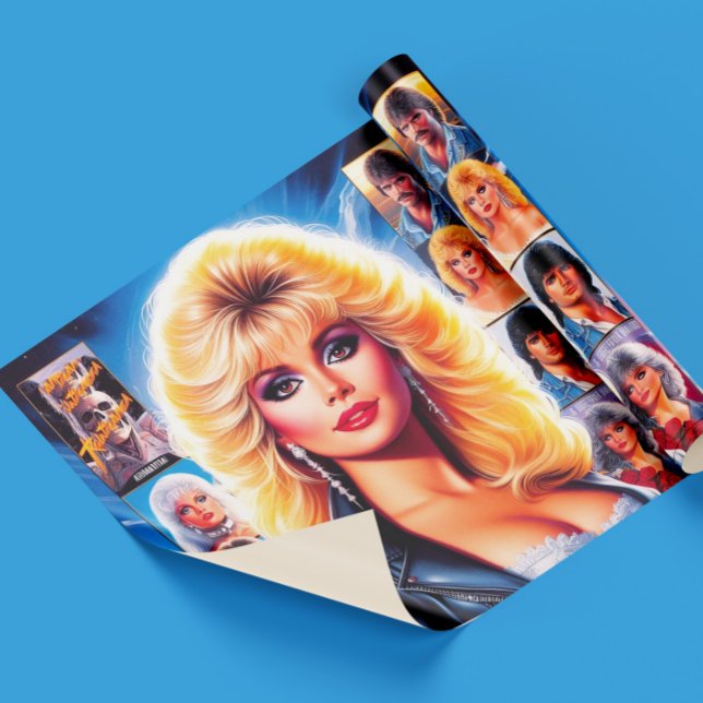 80s Retrowave Woman Wrapping Paper (Creator Uploaded)