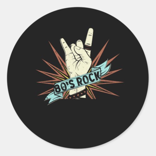 80s Rock Band 80s rock and roll Music Lover Rockb Classic Round Sticker