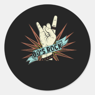 80s Rock Band 80's rock and roll Music Lover Rockb Classic Round Sticker