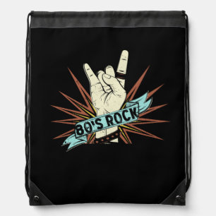 80s Rock Band 80's rock and roll Music Lover Rockb Drawstring Bag
