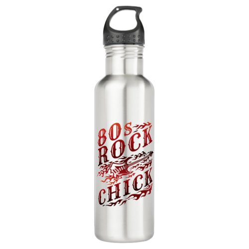 80s Rock Chick Eighties Music Stainless Steel Water Bottle