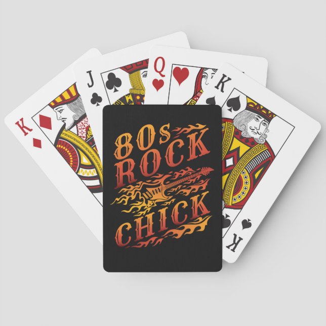 80s Rock Chick Music Lover Women Poker Cards (Back)