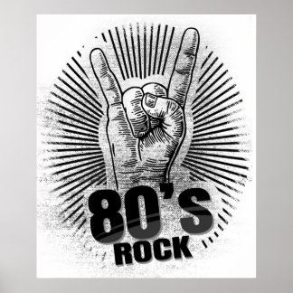 80s Rock On Band Awesome Eighties Vintage  Poster