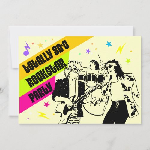 80's Rockstar Party Invitation