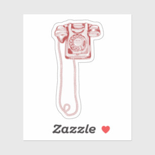 80s rotary dial telephone sticker