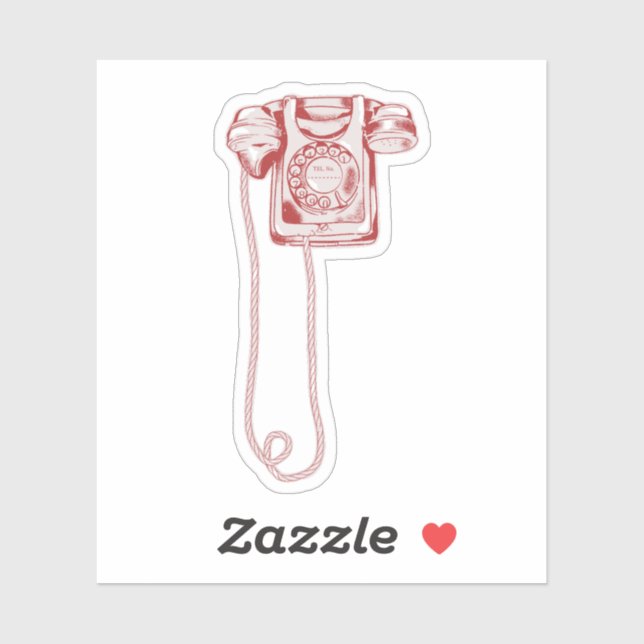 80s rotary dial telephone sticker (Sheet)