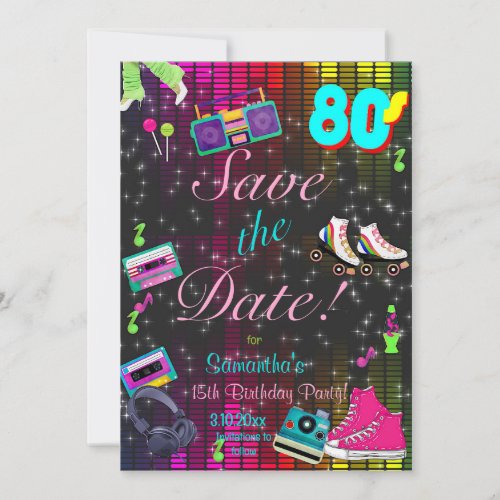 80s Save the Date Back to the 80s Any Age  Save The Date