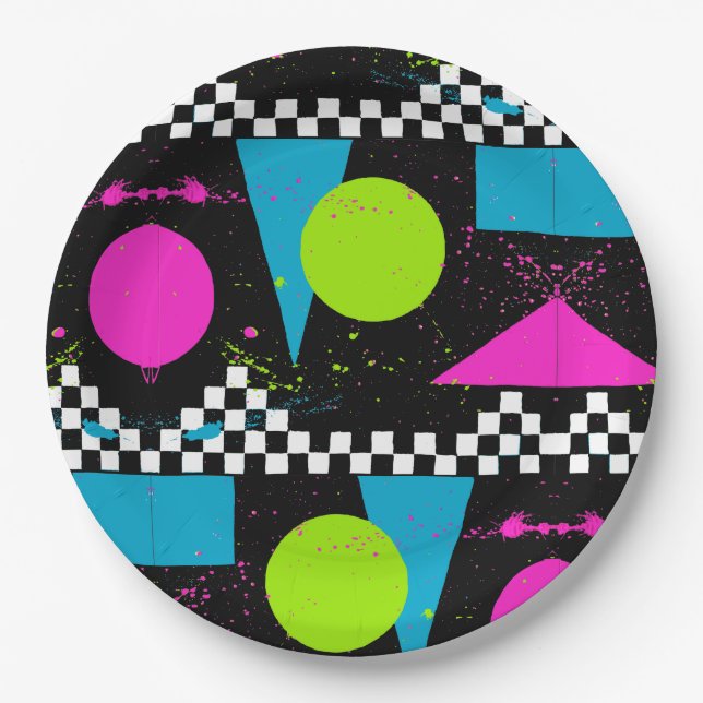 80s Splatterpaint Paper Plate (Front)