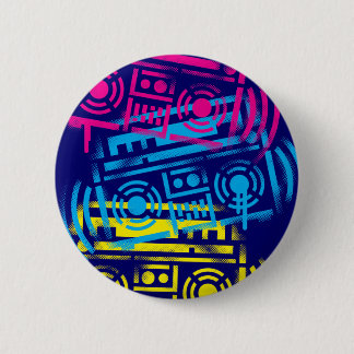 80's Stenciled Boomboxes Pinback Button