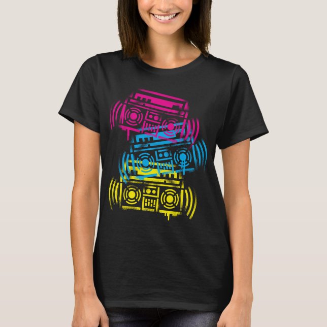 80's Stenciled Boomboxes T-Shirt (Front)