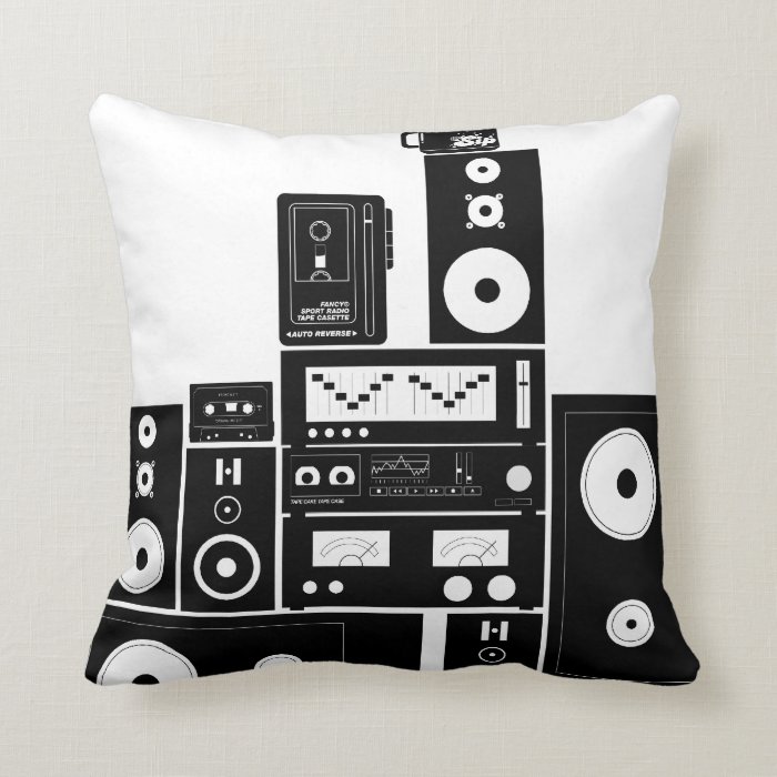 80s Stereo Gear  Funky Modern Throw Pillow