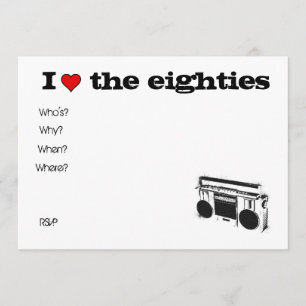 80's stereo invitation