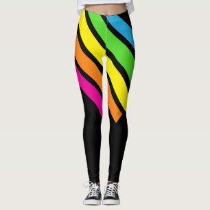 80's Stripes and Colors Leggings