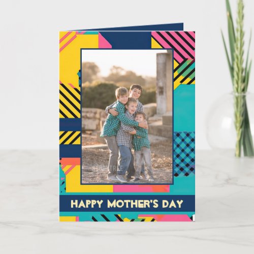 80s style Happy Mothers Day Photo  Card