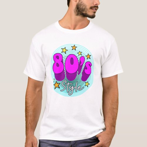 80s style retro groovy bright neon colors T_Shirt