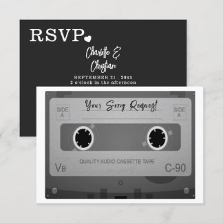 80s Style Retro Music Tape RSVP Invitation