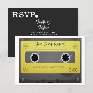 80s Style Retro Music Tape RSVP Invitation