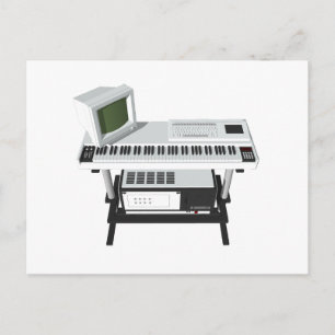 80's Style Sampler Keyboard: 3D Model: Postcard