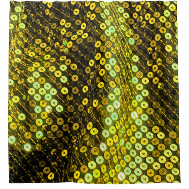 80s style sequined textile closeup. shower curtain (Front)
