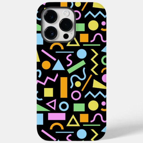 80s Style Shape Pattern Color on Black Case_Mate iPhone 14 Pro Max Case